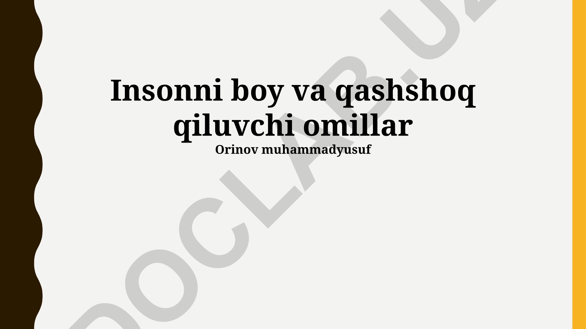 Insonni boy va qashshoq qiluvchi omillar