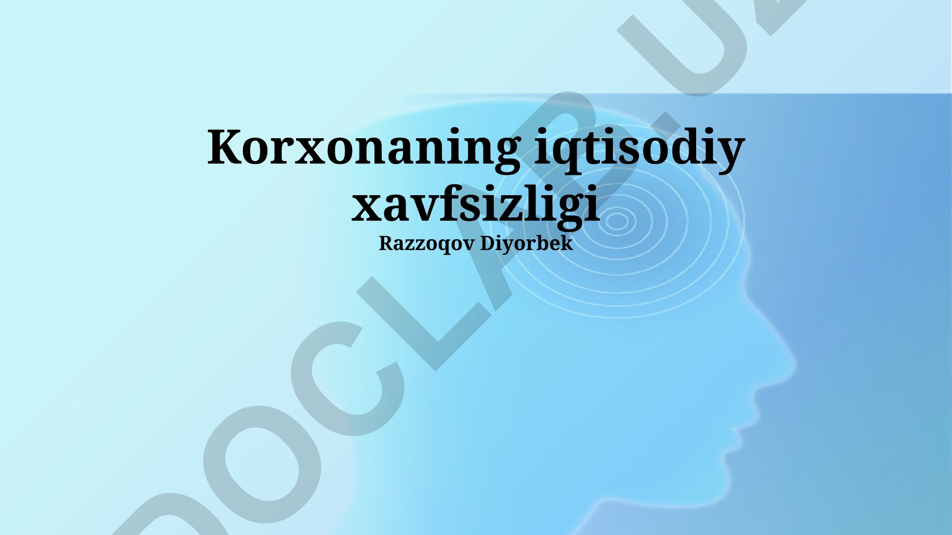 Korxonaning iqtisodiy xavfsizligi