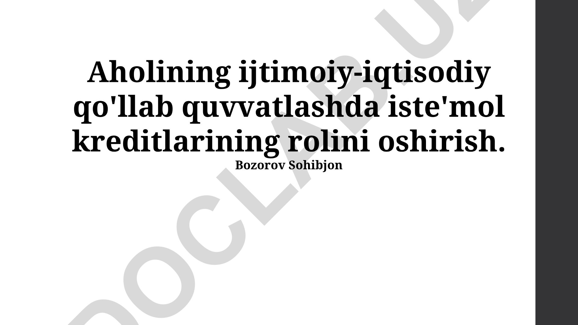 Aholining ijtimoiy-iqtisodiy qo'llab quvvatlashda iste'mol kreditlarining rolini oshirish