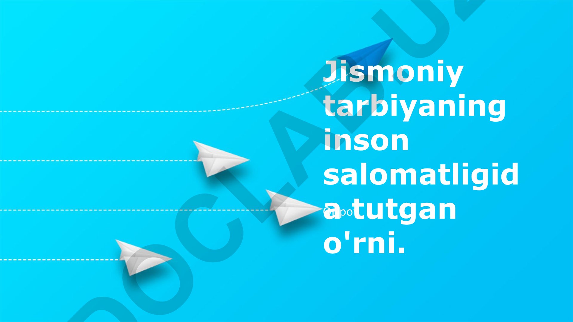 Jismoniy tarbiyaning inson salomatligida tutgan o'rni