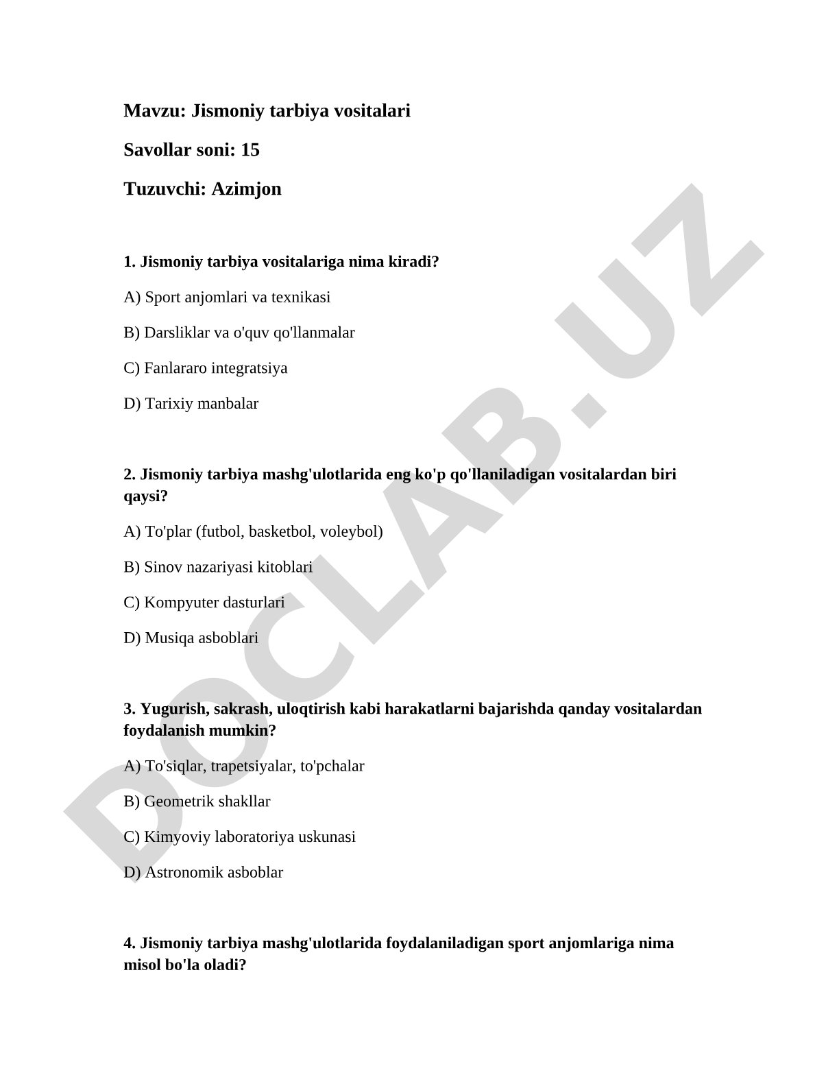 Jismoniy tarbiya vositalari