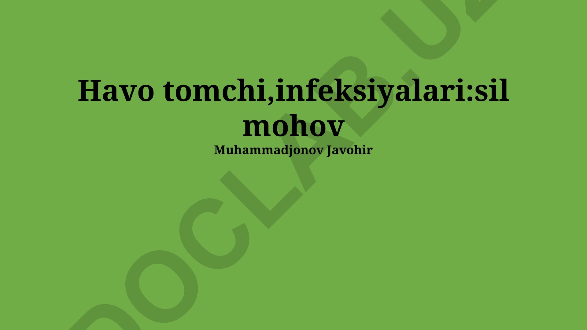 Havo tomchilari orqali yuqadigan infeksiyalar: Tuberkulyoz va kandidoz