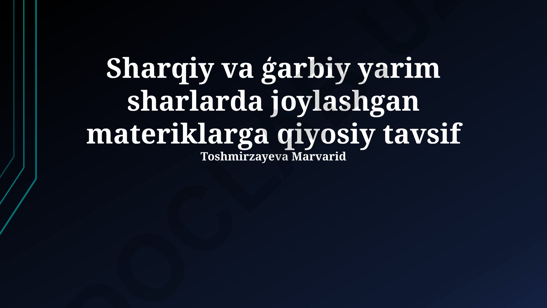 Sharqiy va G'arbiy yarimsharlardagi materiklar qiyosiy tavsifi