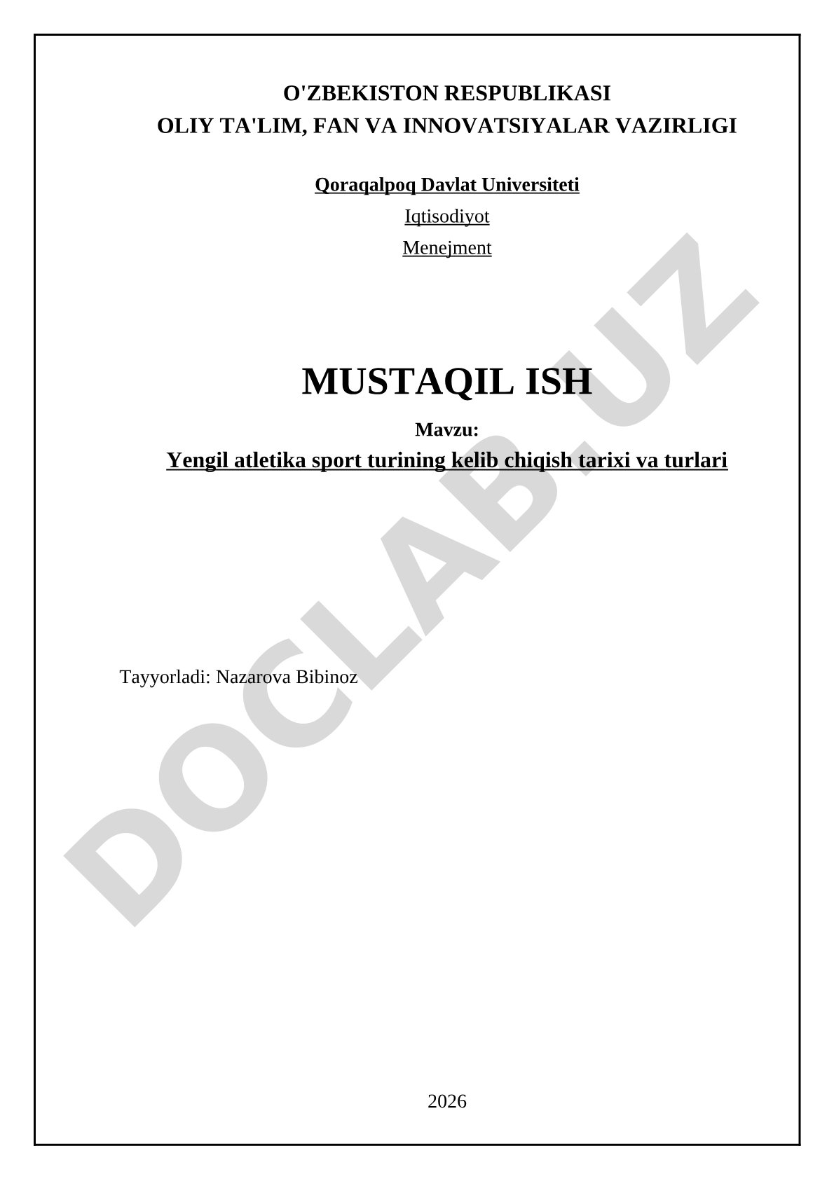 Yengil atletika sport turining kelib chiqish tarixi va turlari