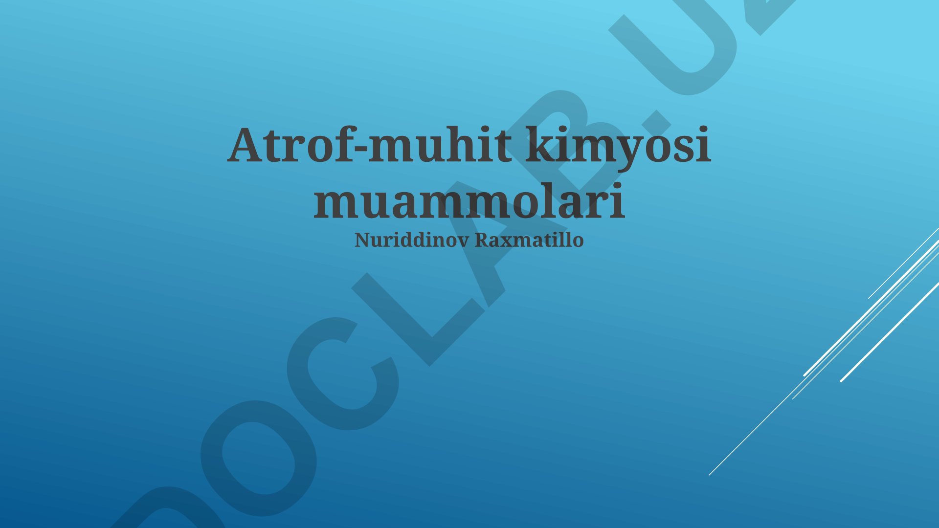 Atrof-muhit kimyosi muammolari