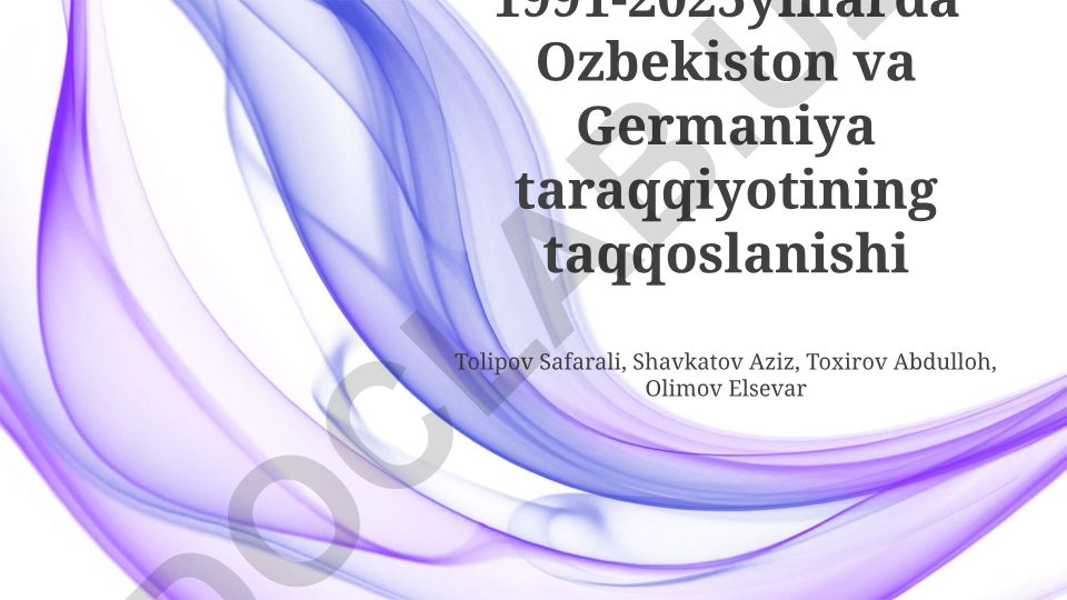 1991-2025 yillarda O'zbekiston va Germaniya taraqqiyotining taqqoslanishi