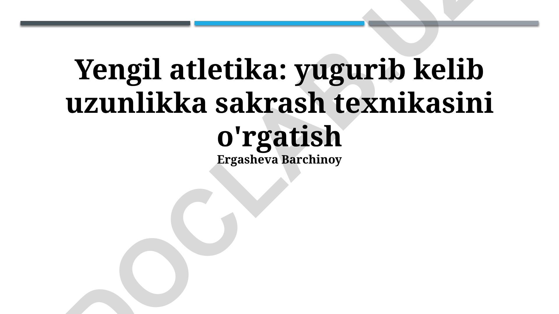 Yengil atletika: uzoqqa sakrash texnikasini o'rgatish