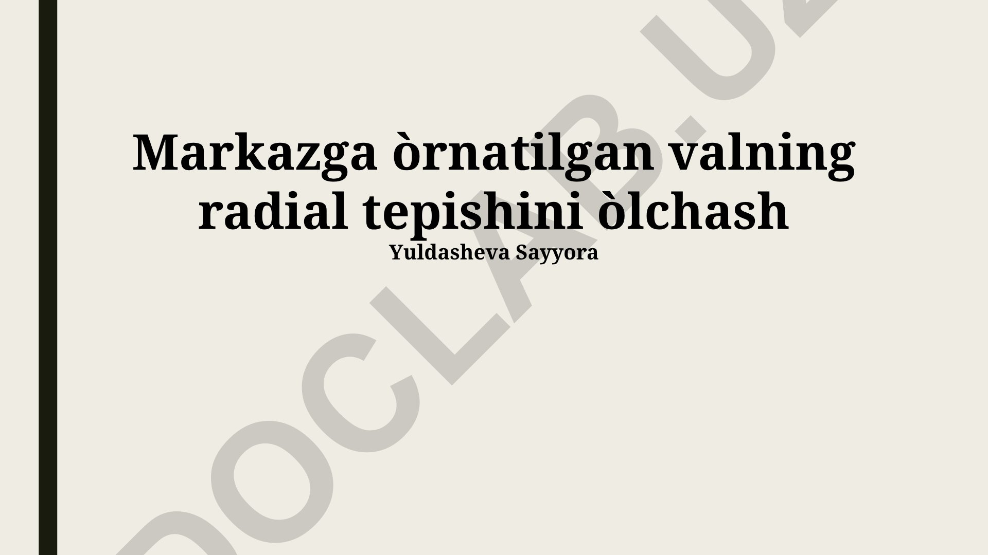 Markazga o'rnatilgan valning radial tepishini o'lchash