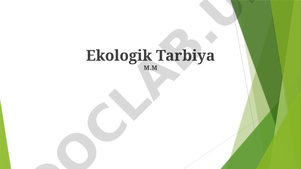 Ekologik ta'lim dasturlari va atrof-muhit ta'limining ahamiyati