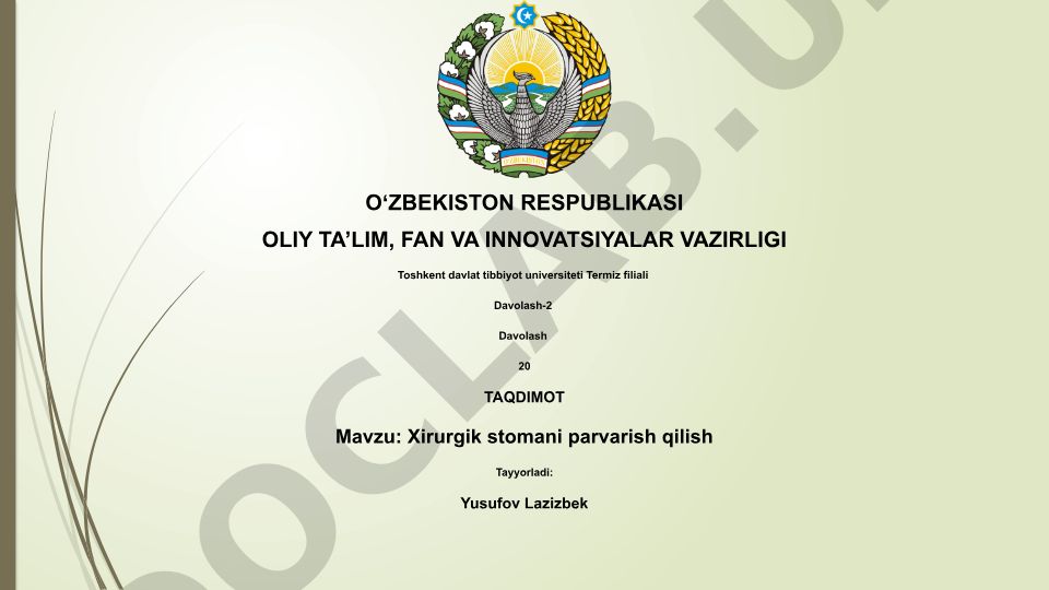 Xirurgik stomani parvarish qilish