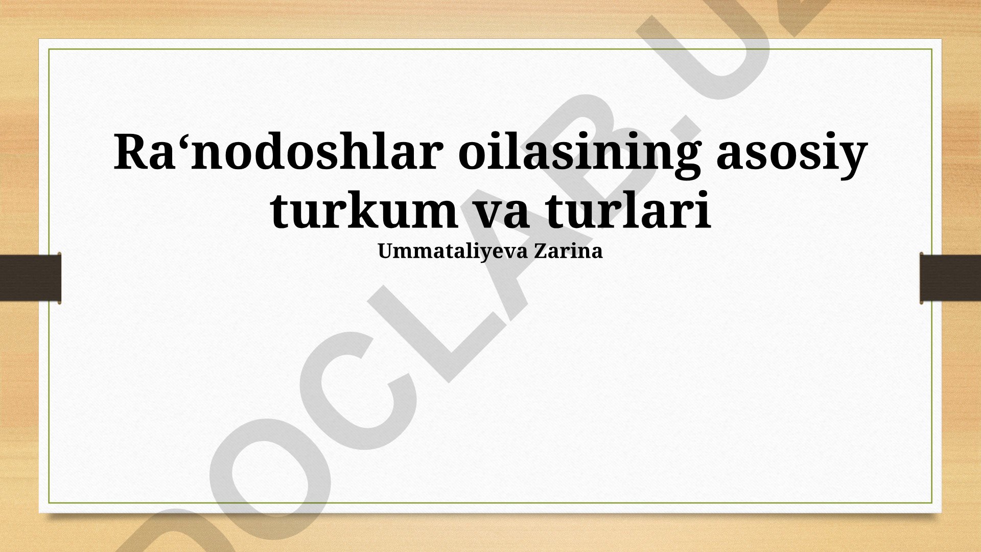 Ranunculaceae oilasining asosiy turkum va turlari
