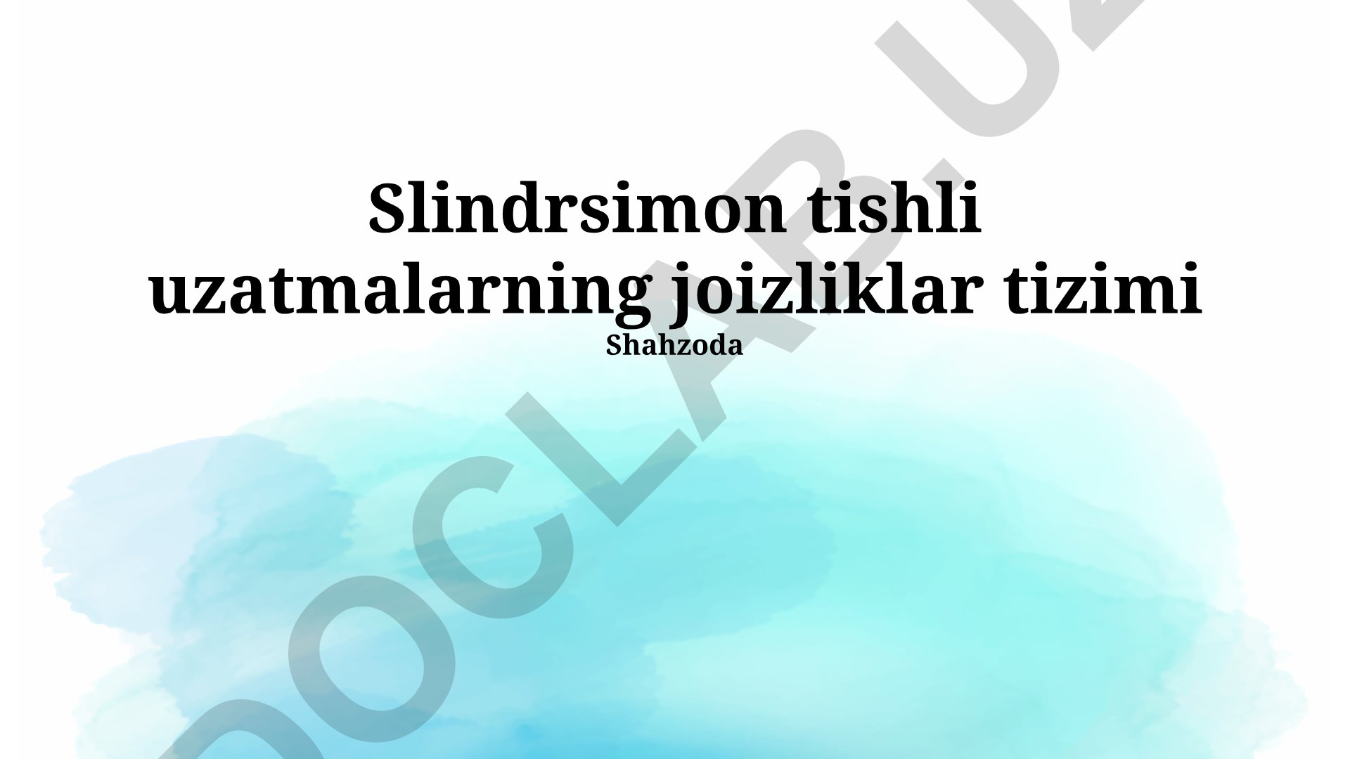 Slindrsimon tishli uzatmalarning joizliklar tizimi