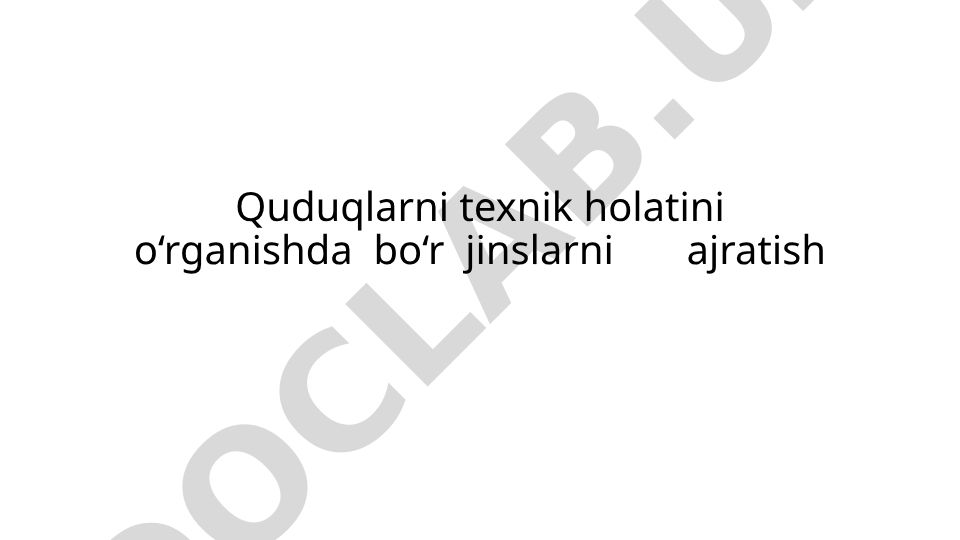 Quduqlarni texnik holatini o‘rganishda bo‘r jinslarni ajratish krossvordi