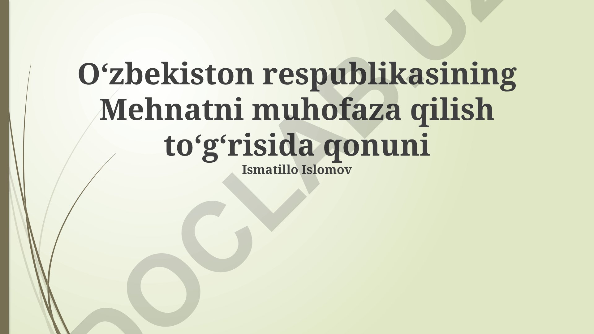 Mehnatni muhofaza qilish qonuni va shaxsiy himoya vositalari
