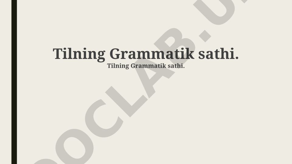O'zbek tilining grammatik sathi va imlo qoidalari