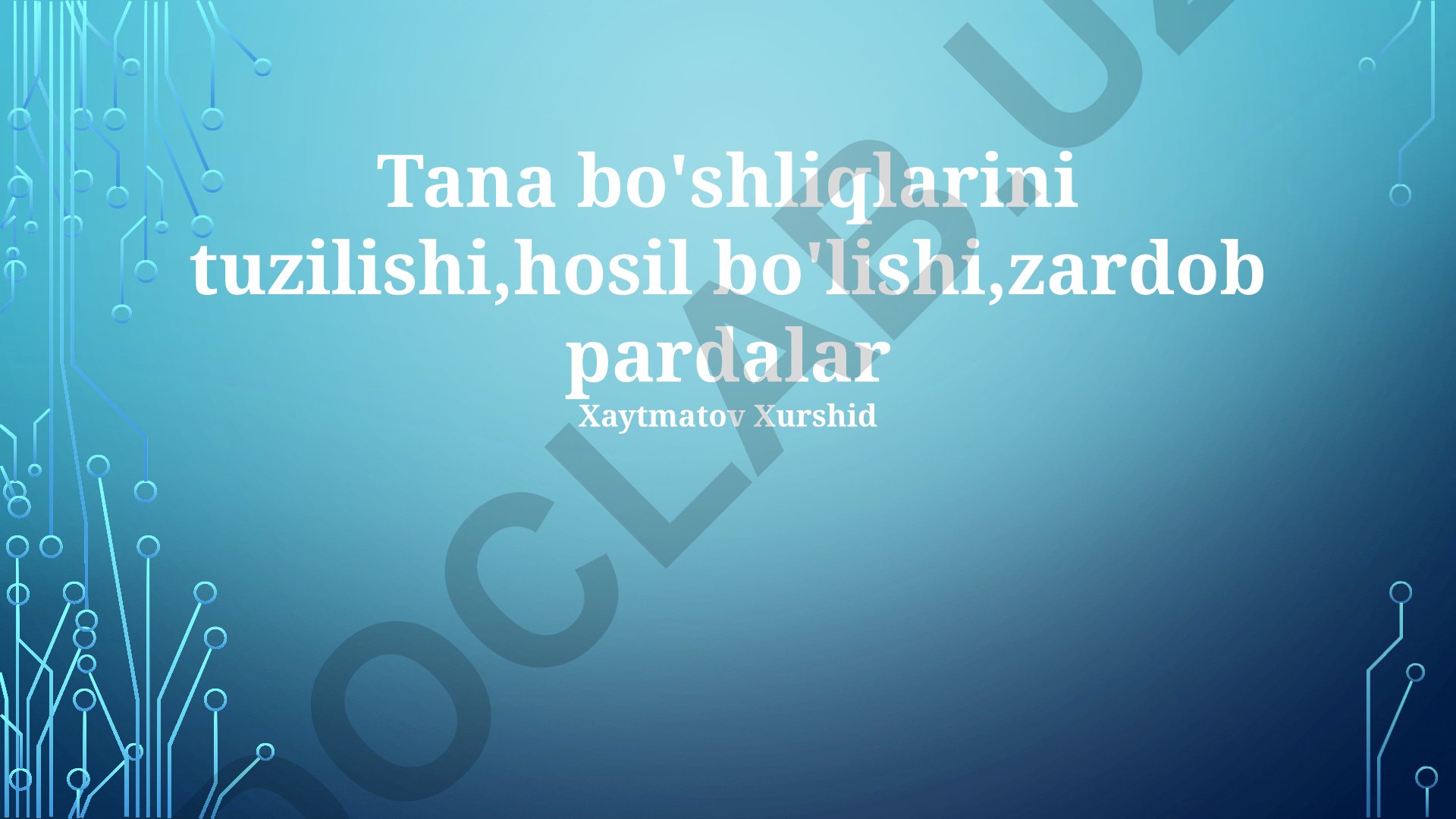 Tana bo'shliqlari tuzilishi va seroz pardalar