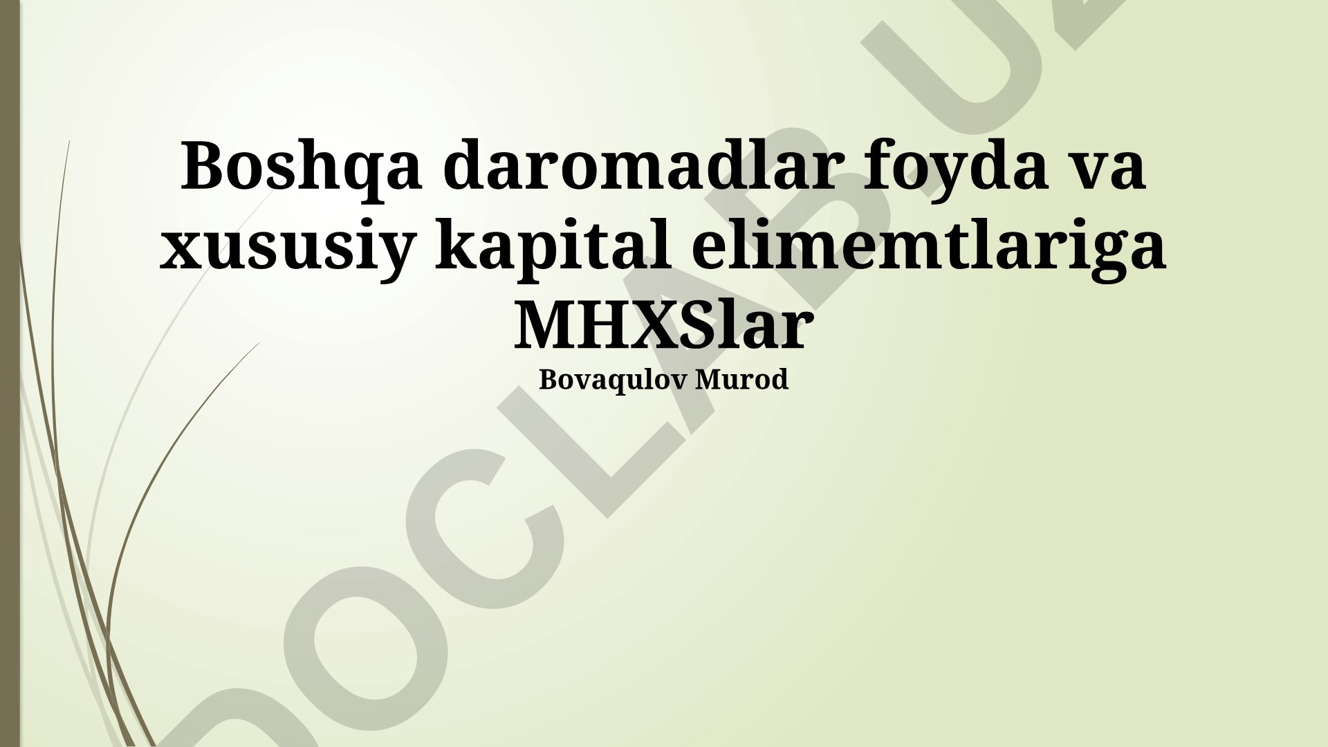Boshqa daromadlar foyda va xususiy kapital elementlariga MHXSlar ta'siri