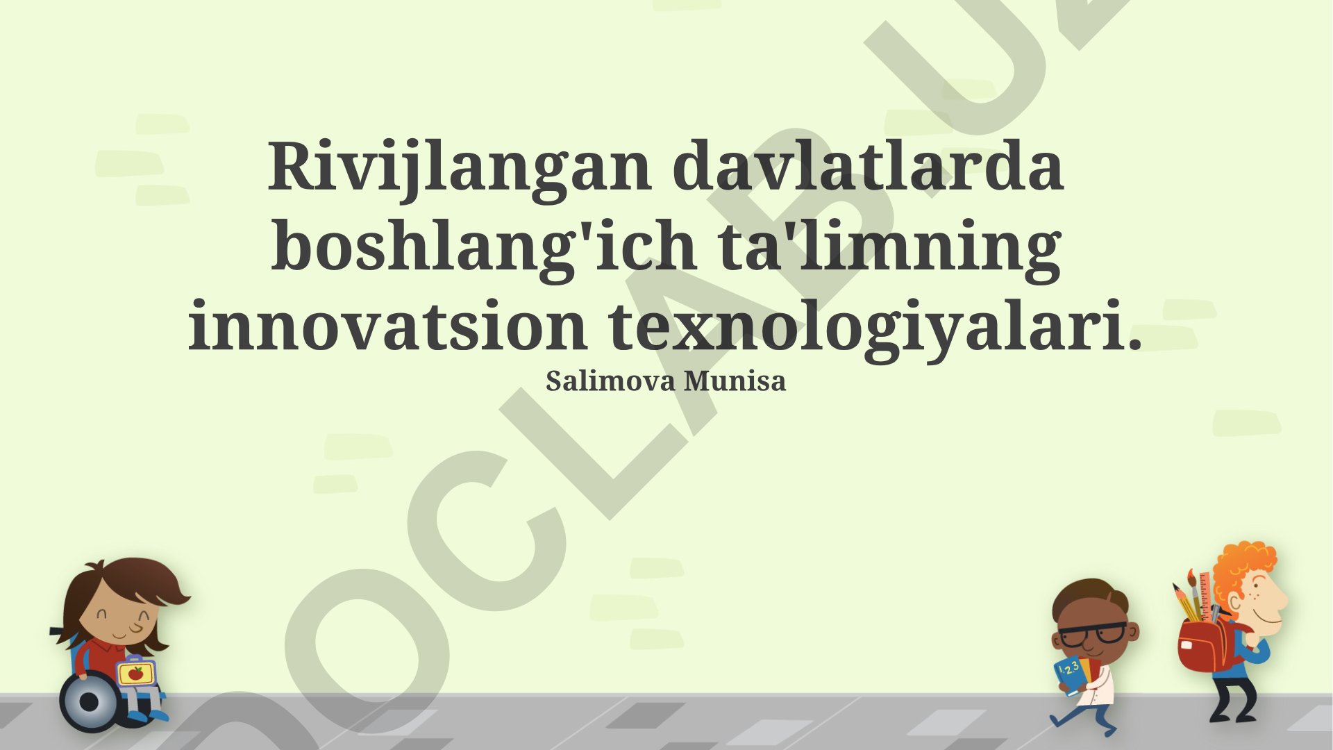 Rivijlangan davlatlarda boshlang'ich ta'limning innovatsion texnologiyalari