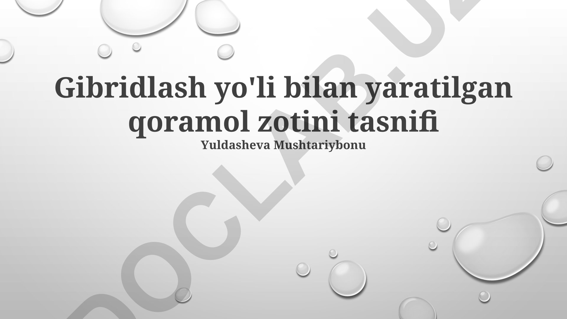 Gibridlash yo'li bilan yaratilgan qoramol zotini tasnifi