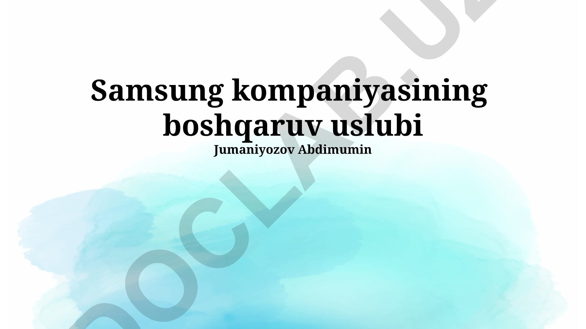 Samsung kompaniyasining boshqaruv uslubi