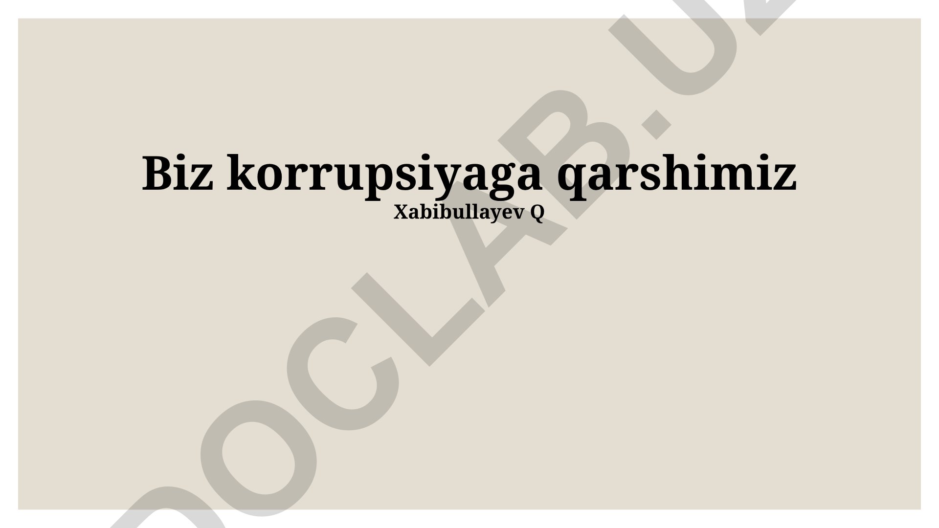 Korrupsiyaga qarshi kurash va ochiqlik tamoyillari