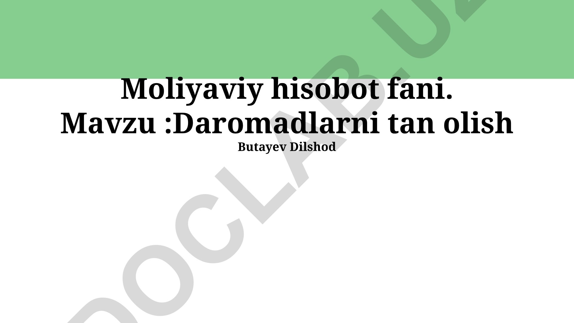 Daromadlarni tan olish