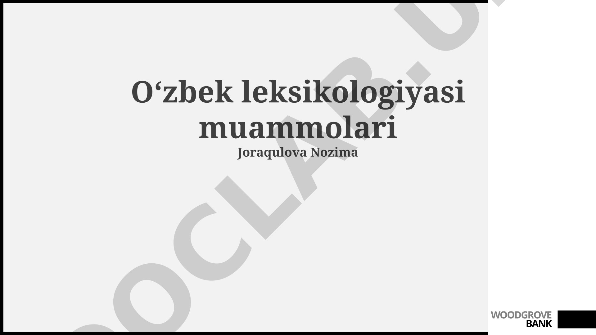 O'zbek leksikologiyasi muammolari