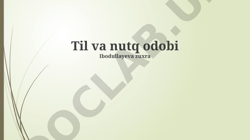 Til va nutq odobi