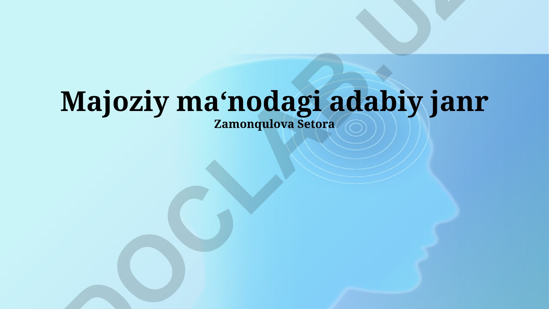 Majoziy ma‘nodagi adabiy janrlar va ularning o'zgarishi