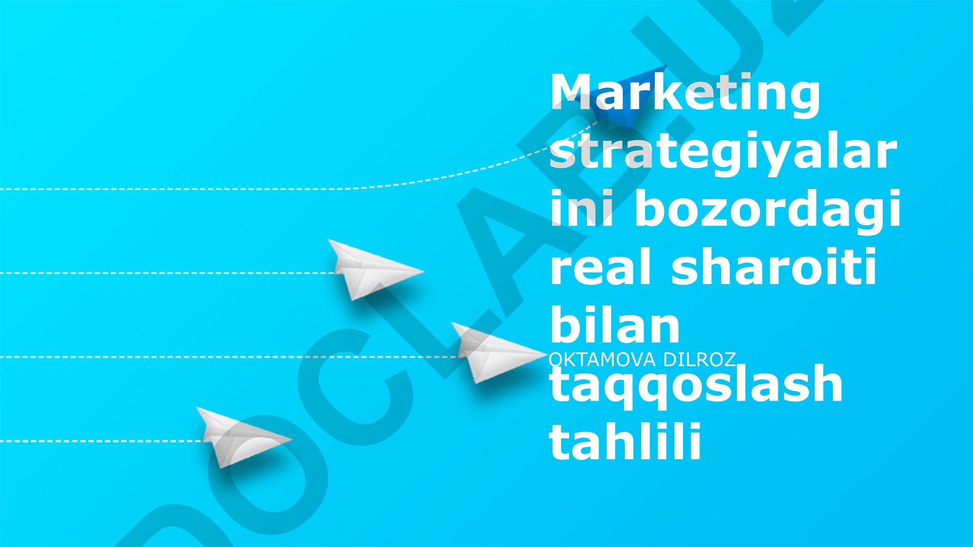 Marketing strategiyalarini bozordagi real sharoiti bilan taqqoslash tahlili