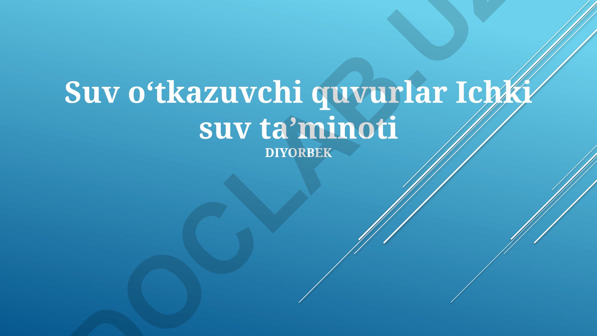 Ichki suv ta'minoti quvurlarini o'rnatish va hovlilarni suv bilan ta'minlash
