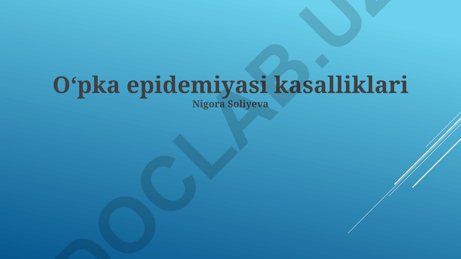 O'pka epidemiyasi kasalliklari: oldini olish, diagnostika va davolash