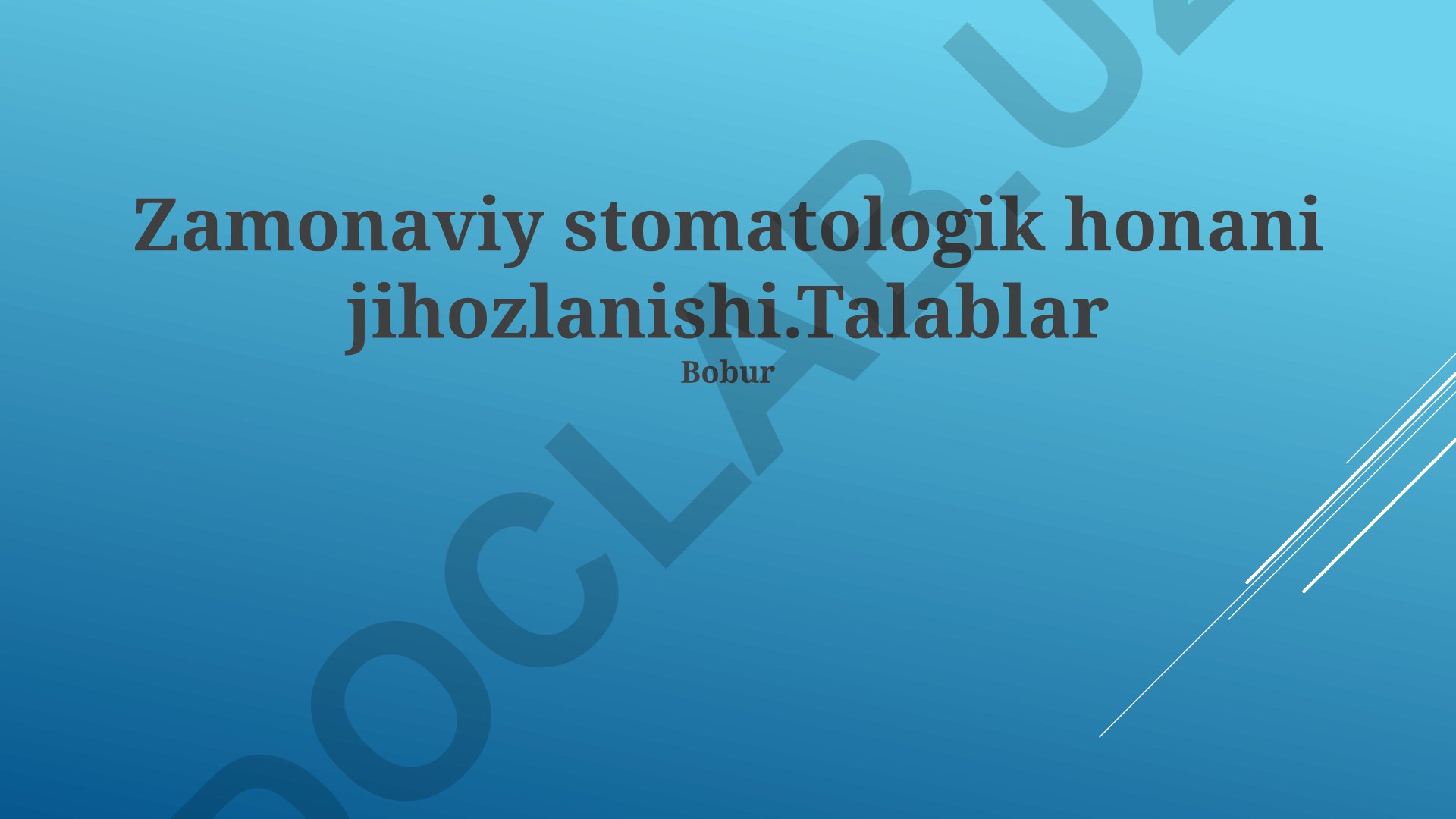 Zamonaviy stomatologik honani jihozlanishi