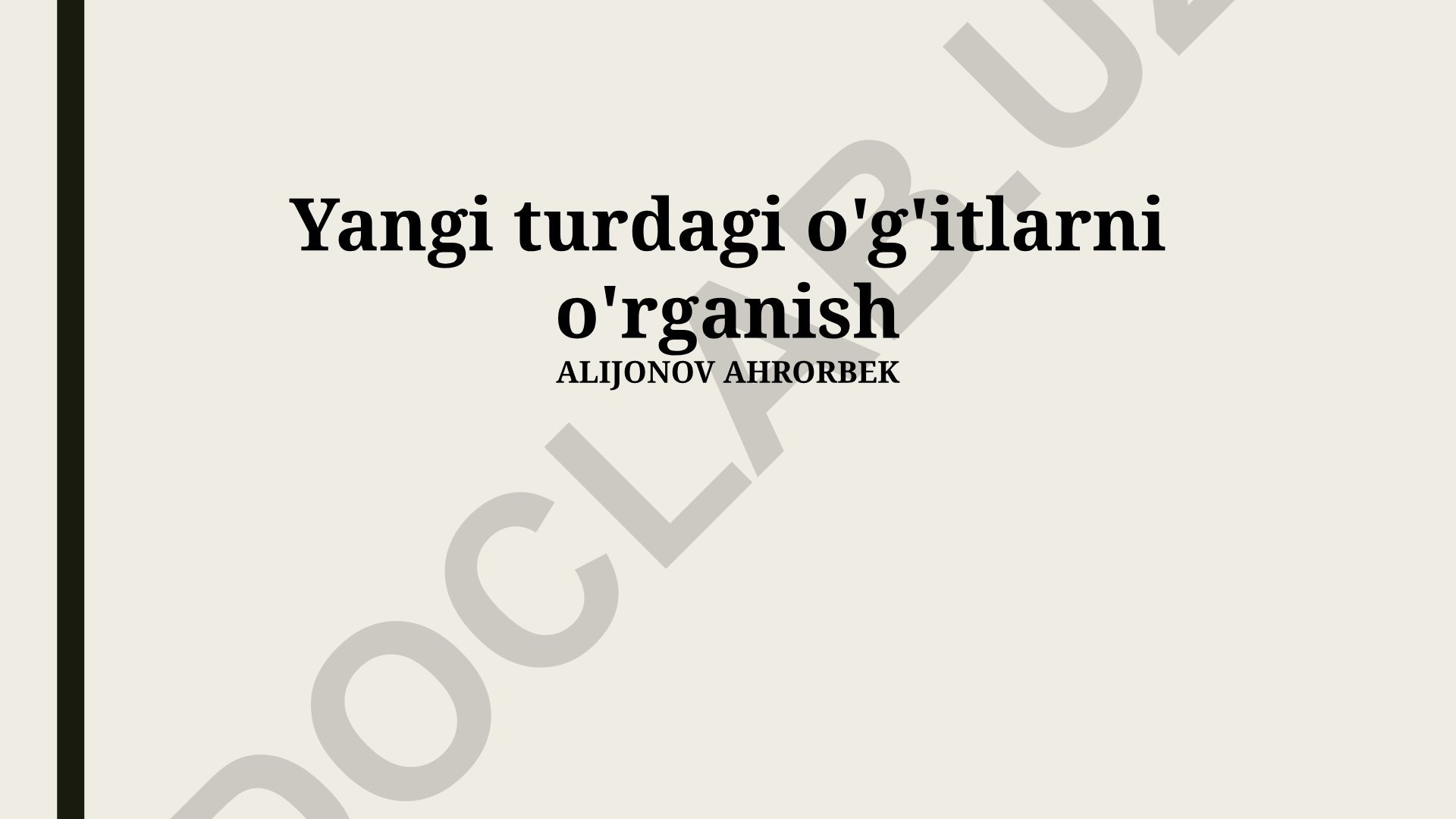 Yangi turdagi o'g'itlarni o'rganish