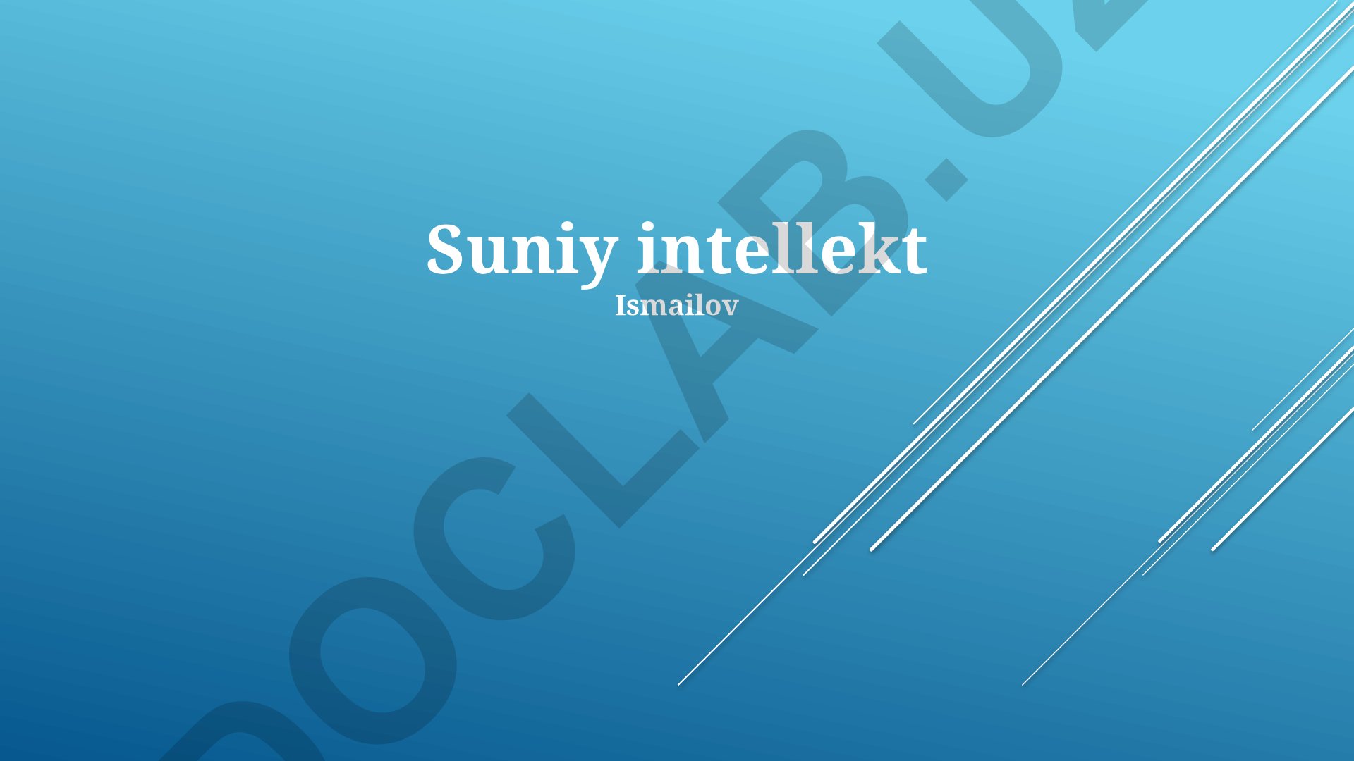 Sun'iy intellektning asosiy tushunchalari, turlari va qo'llanilishi