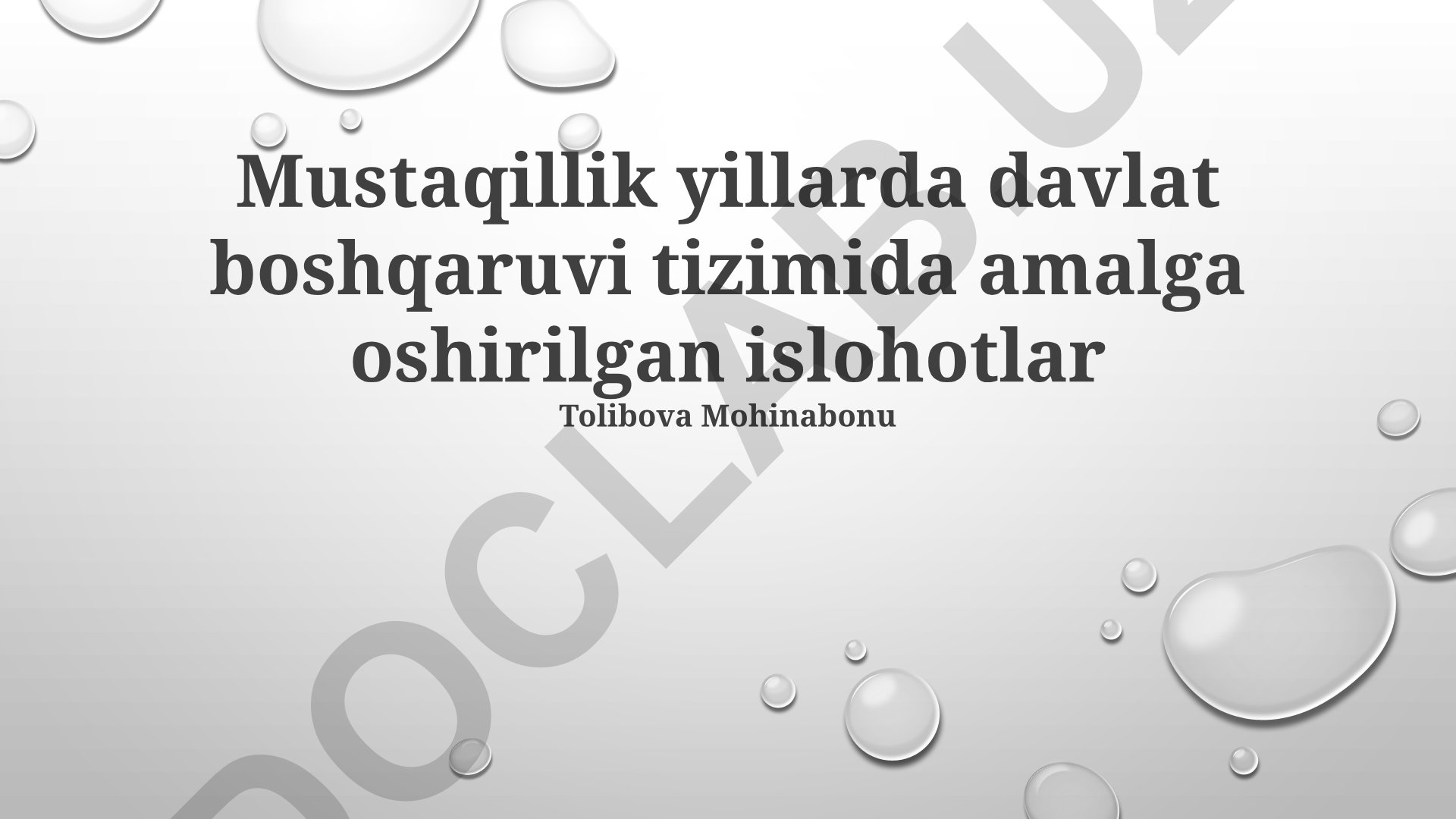 Mustaqillik yillarida davlat boshqaruvi tizimida amalga oshirilgan islohotlar
