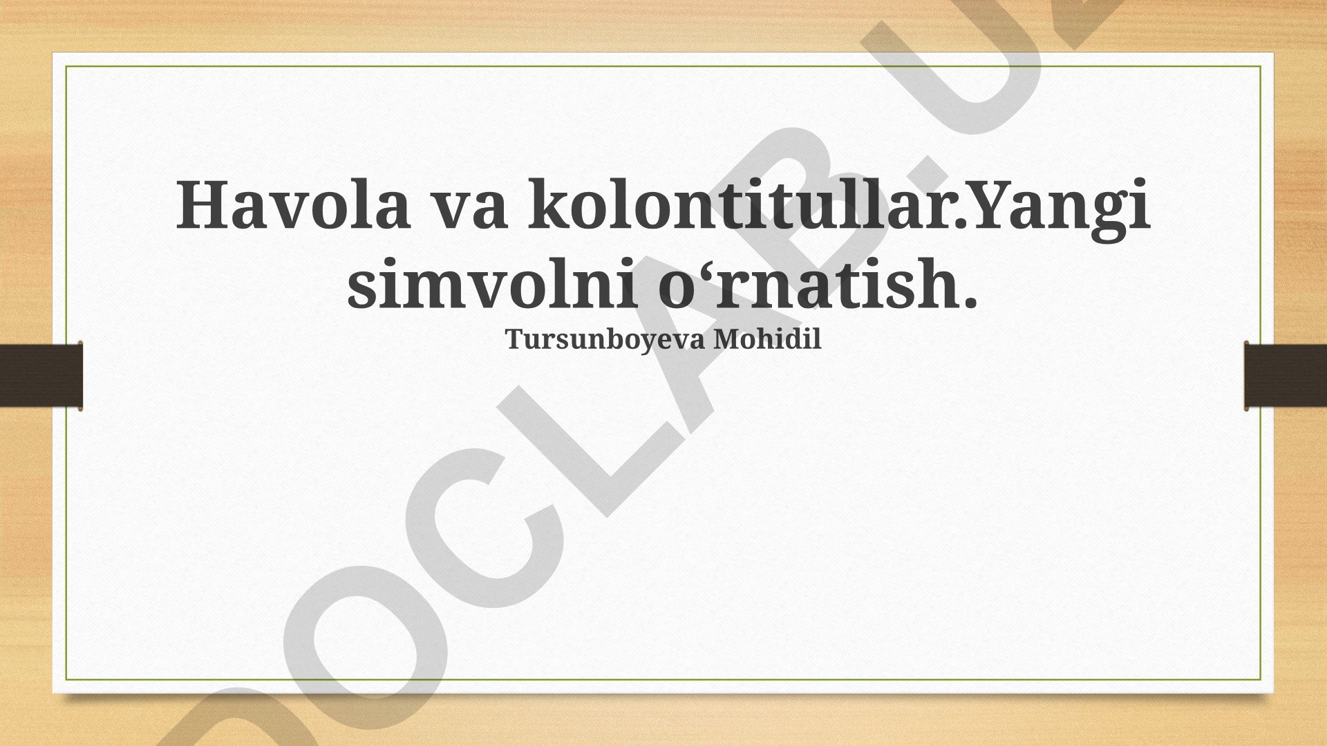 Havola va ustun sarlavhalarida yangi ramz belgilashning ahamiyati va tatbiqi
