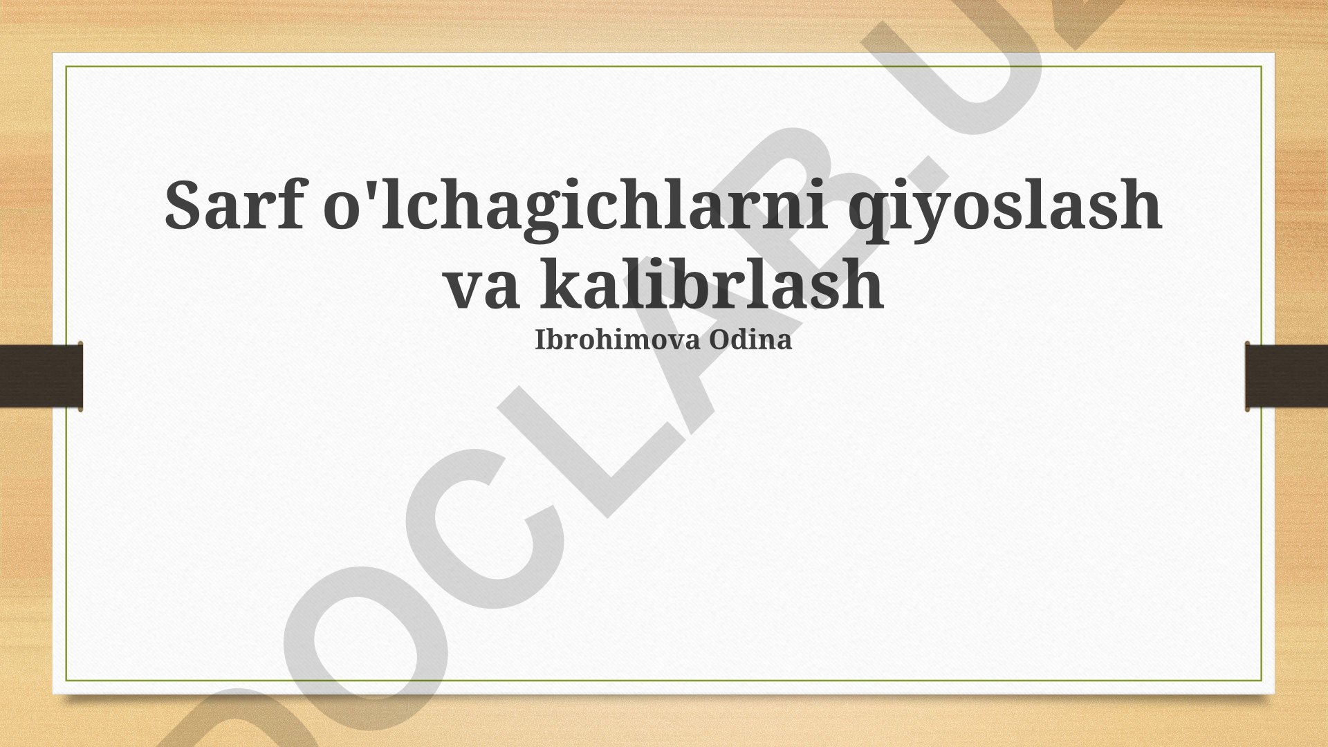 Sarf o'lchagichlarni qiyoslash va kalibrlash
