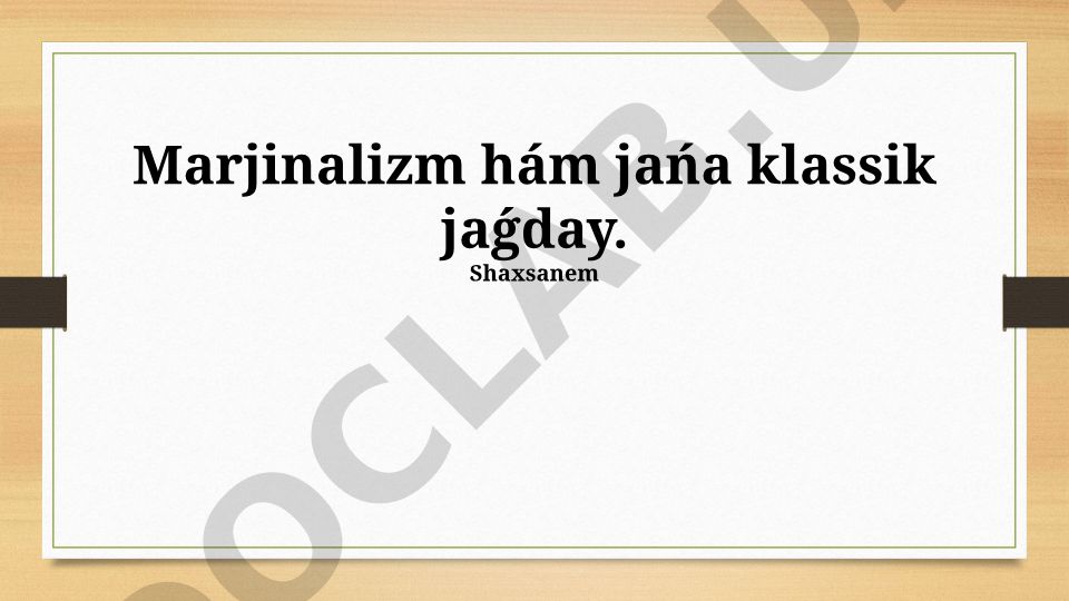 Marginalizm hám jańa klassikalıq ekonomikanıń tiykarǵı principleri hám ideyaları