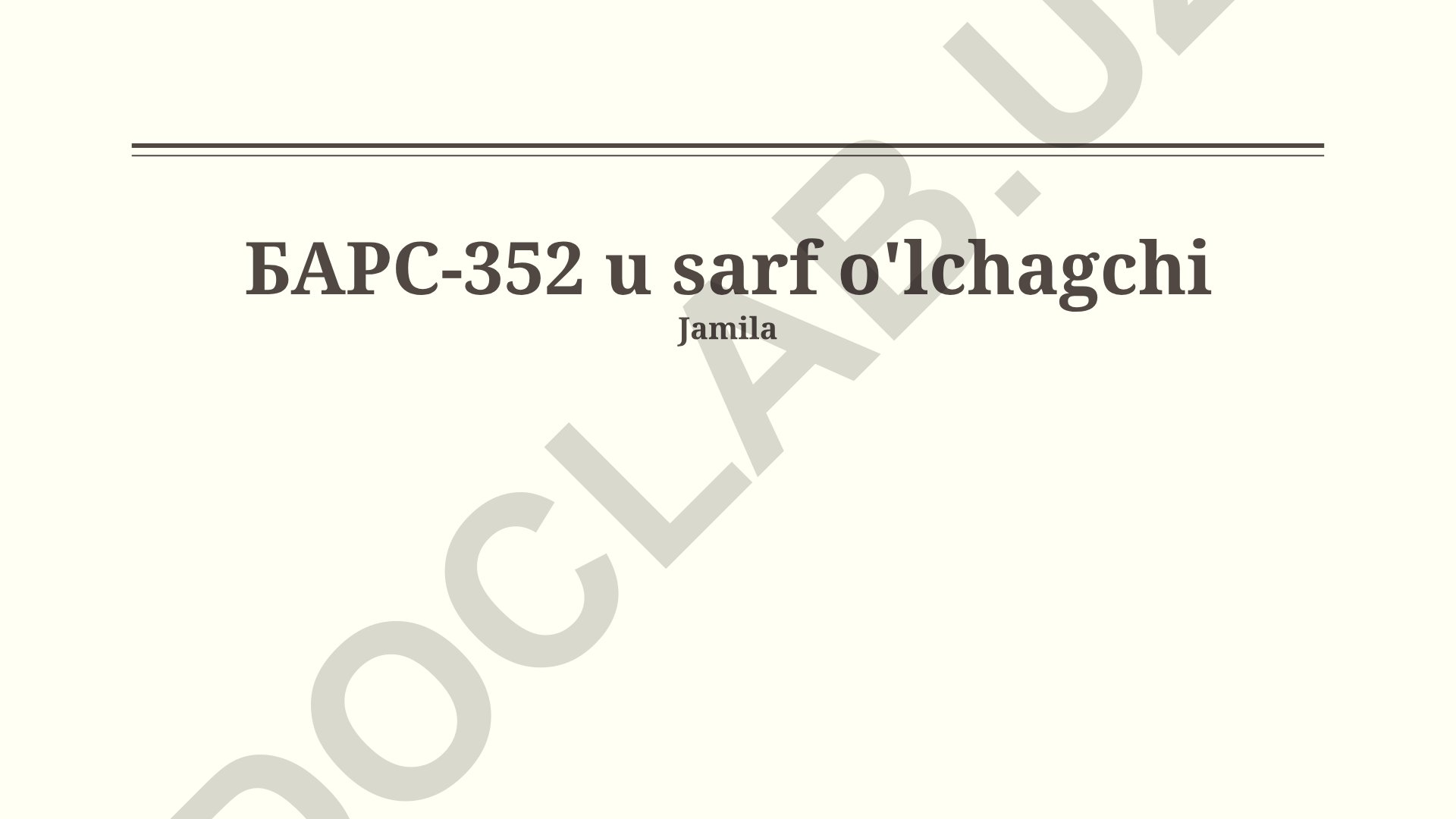 BARS-352 oqim hisoblagichining ishlash prinsipi va qo'llanilishi