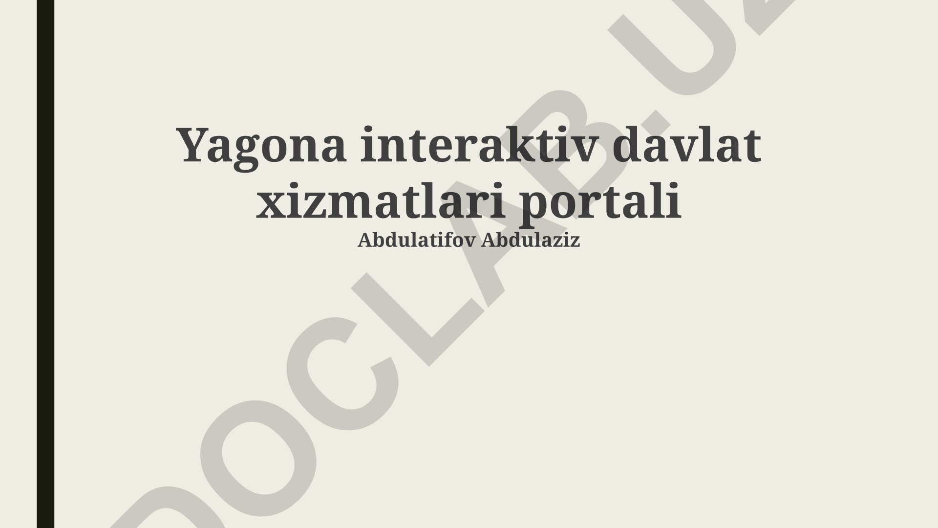 Yagona interaktiv davlat xizmatlari portali