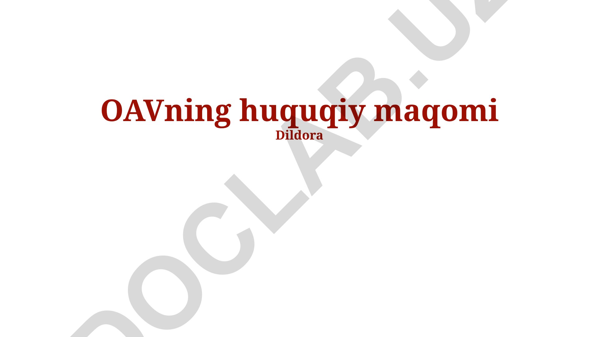 OAVning huquqiy maqomi va javobgarligi