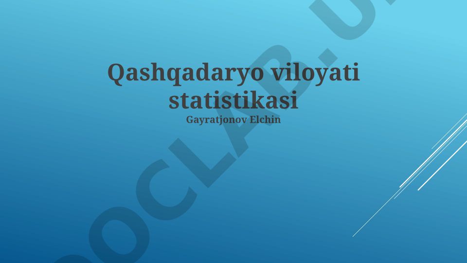 Qashqadaryo viloyatining iqtisodiy, demografik va ijtimoiy ko'rsatkichlari
