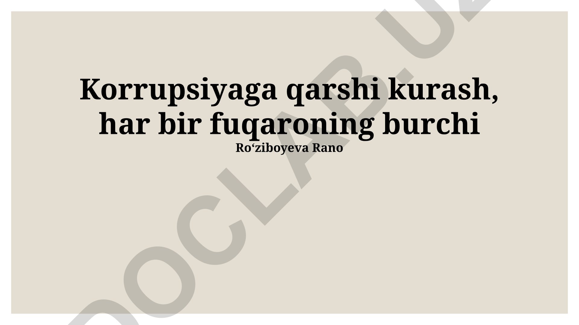 Korrupsiyaga qarshi kurashda fuqarolarning roli