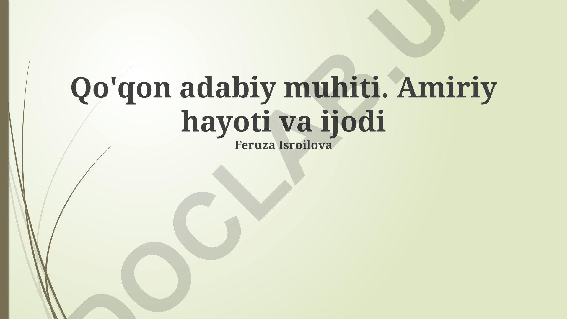 Amir Xusravning hayoti va ijodi, Qo'qon adabiy muhiti