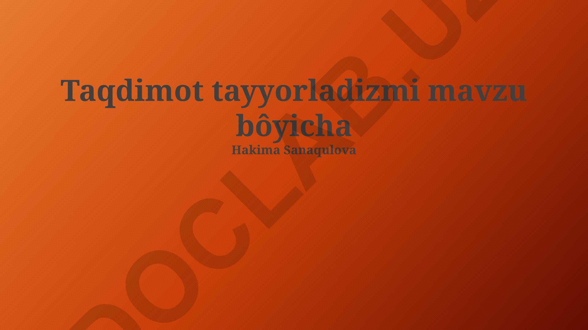 Taqdimot tayyorlash va vizual vositalarni tanlash