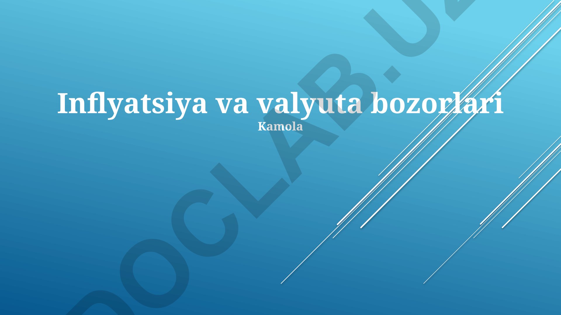 Inflyatsiya va valyuta bozorlari o'rtasidagi bog'liqlik