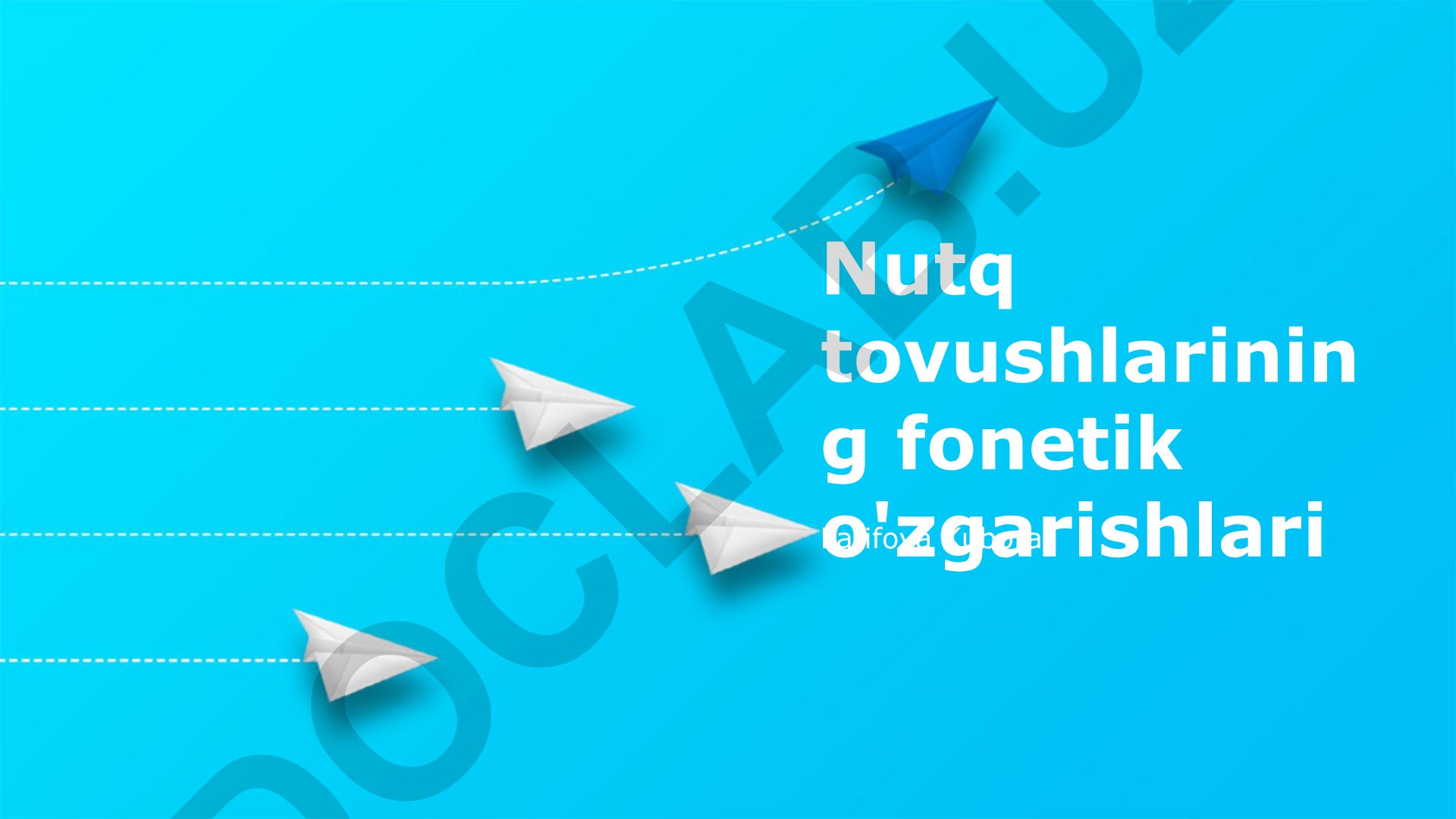 Nutq tovushlarining fonetik o'zgarishlari