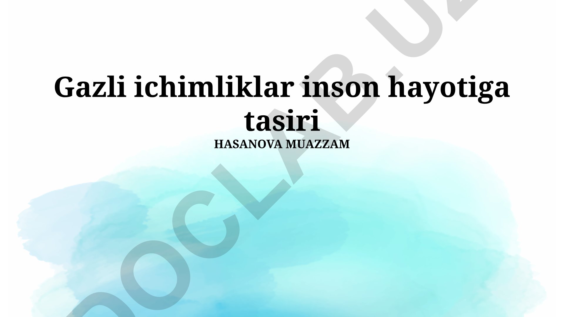 Gazli ichimliklarning inson hayotiga ta'siri