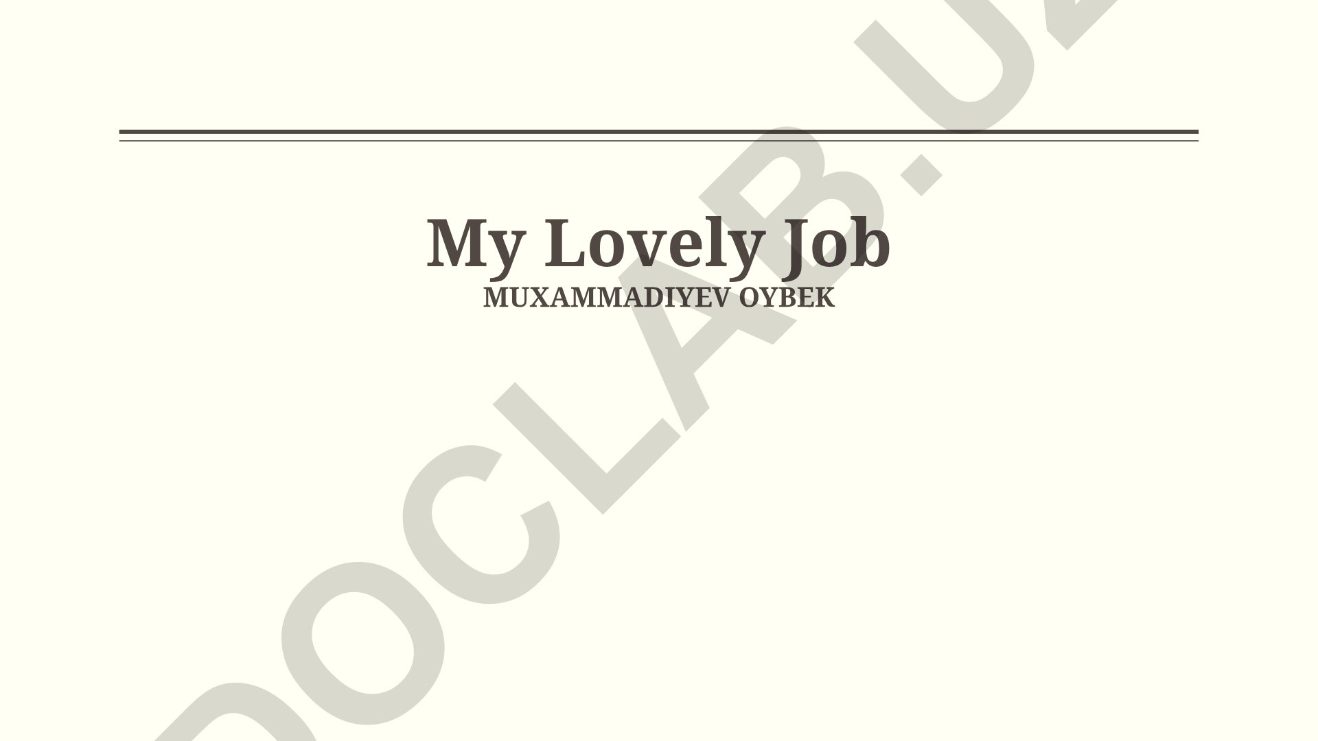 My Lovely Job